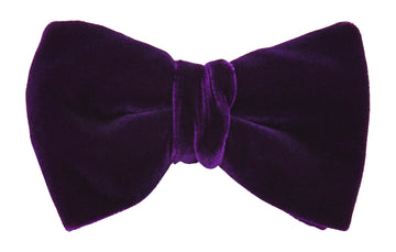 Mimi Fong Velvet Bow Tie in Purple
