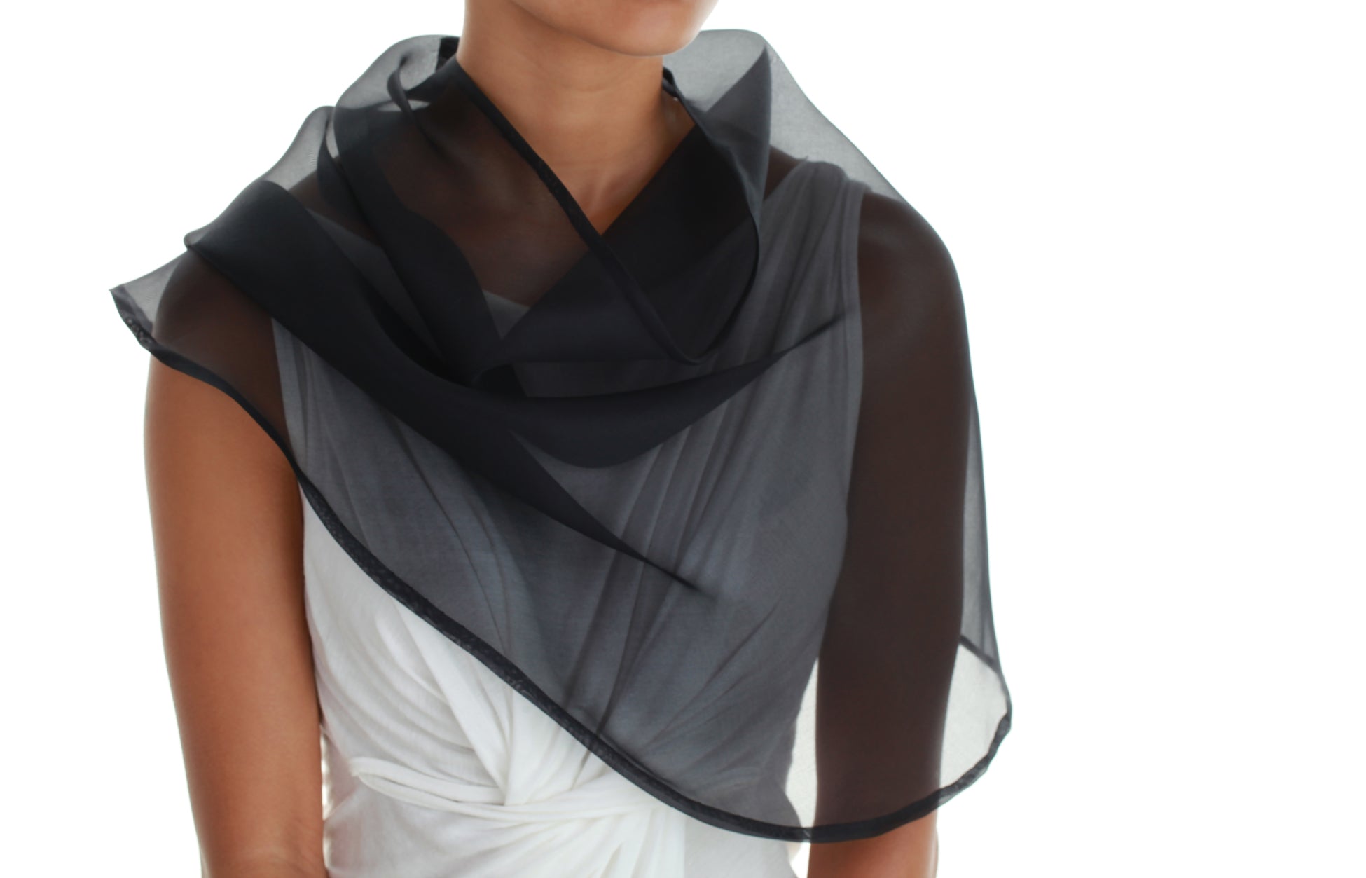 Mimi Fong Silk Organza Wrap in Black –