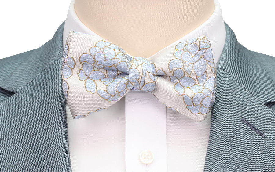 Mimi Fong Hydrangea Bow Tie in Opal