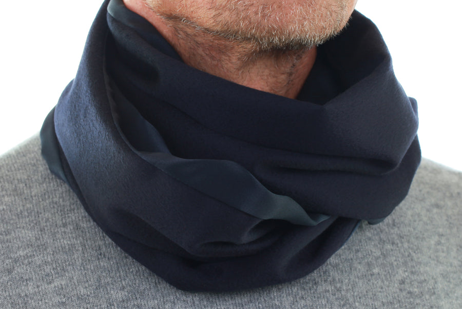 Mimi Fong Cashmere & Silk Scarf in Navy