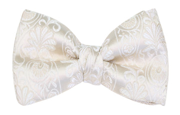 Mimi Fong Paisley Bow Tie in Cream