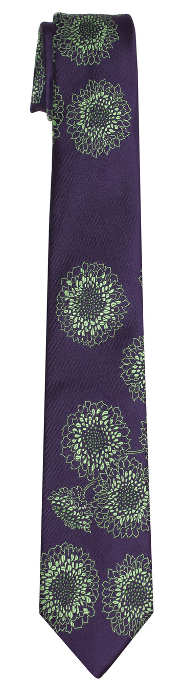 Mimi Fong Buttons Tie in Aubergine