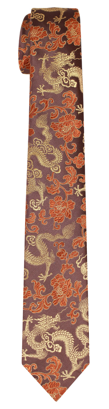 Mimi Fong Dragon Tie in Brown