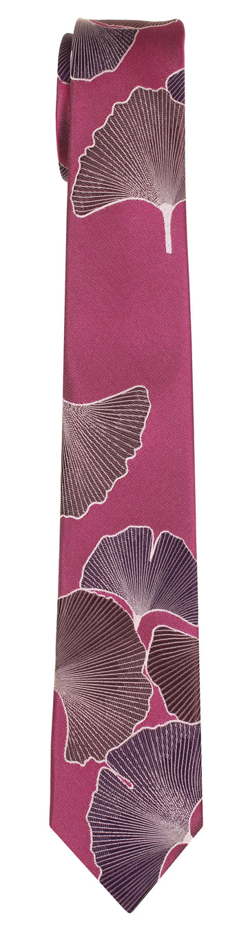 Mimi Fong Ginkgo Tie in Boysenberry