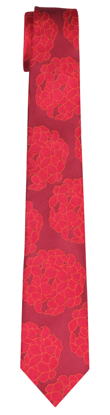 Mimi Fong Hydrangea Tie in Tomato