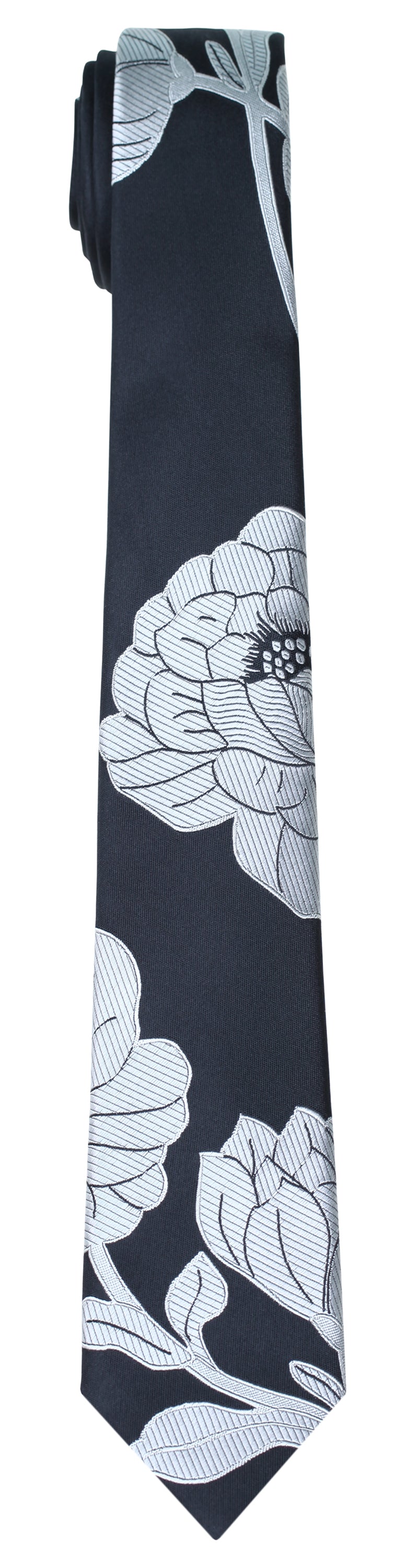 Mimi Fong Large Flower Tie in Black