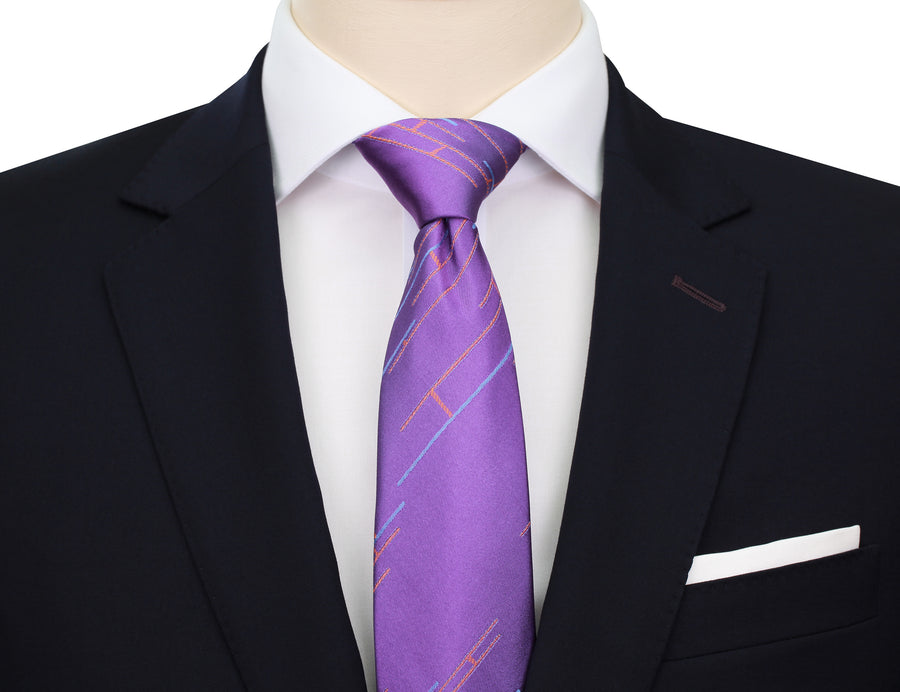 Mimi Fong Linked Tie in Purple