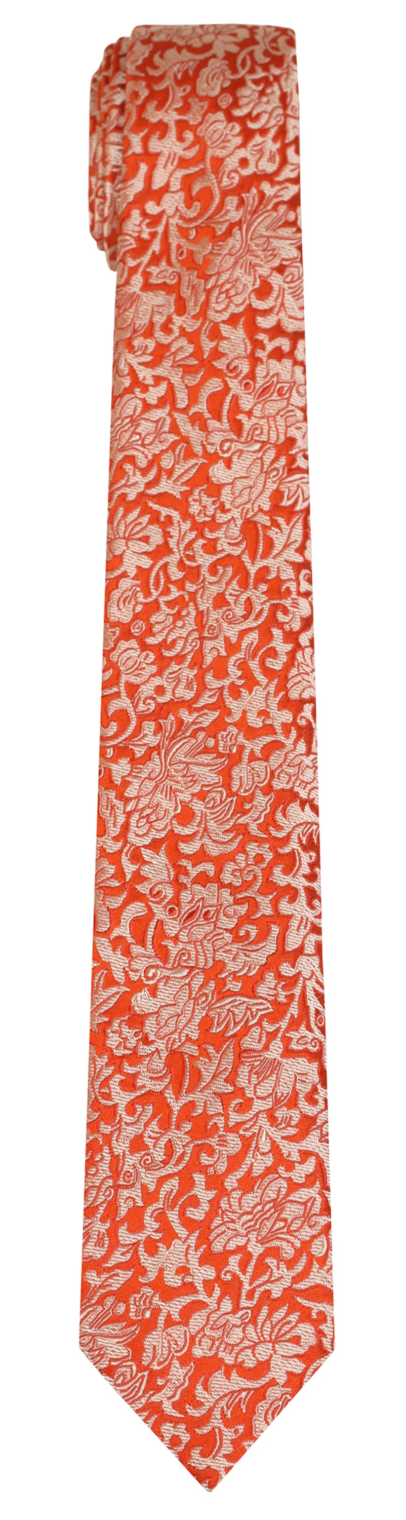 Mimi Fong Peony Tie in Orange