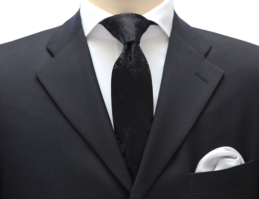 Mimi Fong Cherry Blossom Tie in Black
