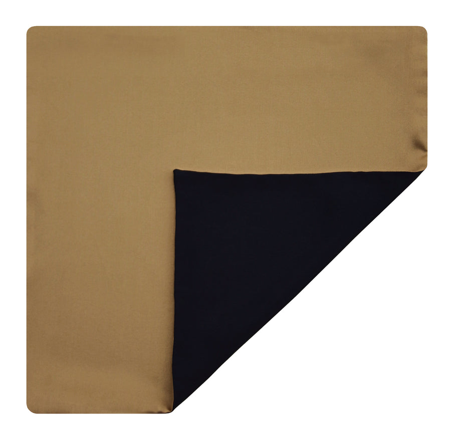 Mimi Fong Reversible Silk Pocket Square in Gold & Black