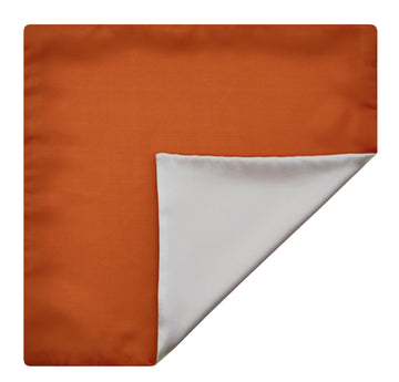 Mimi Fong Reversible Silk Pocket Square in Orange & White