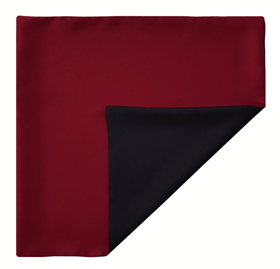 Mimi Fong Reversible Silk Pocket Square in Red & Black