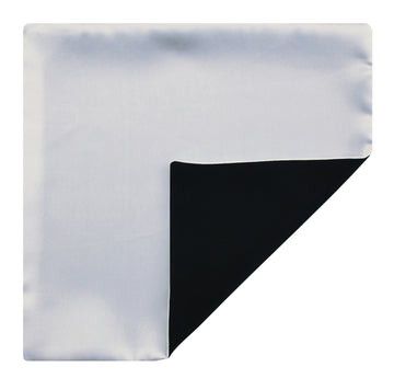 Mimi Fong Reversible Silk Pocket Square in White & Black