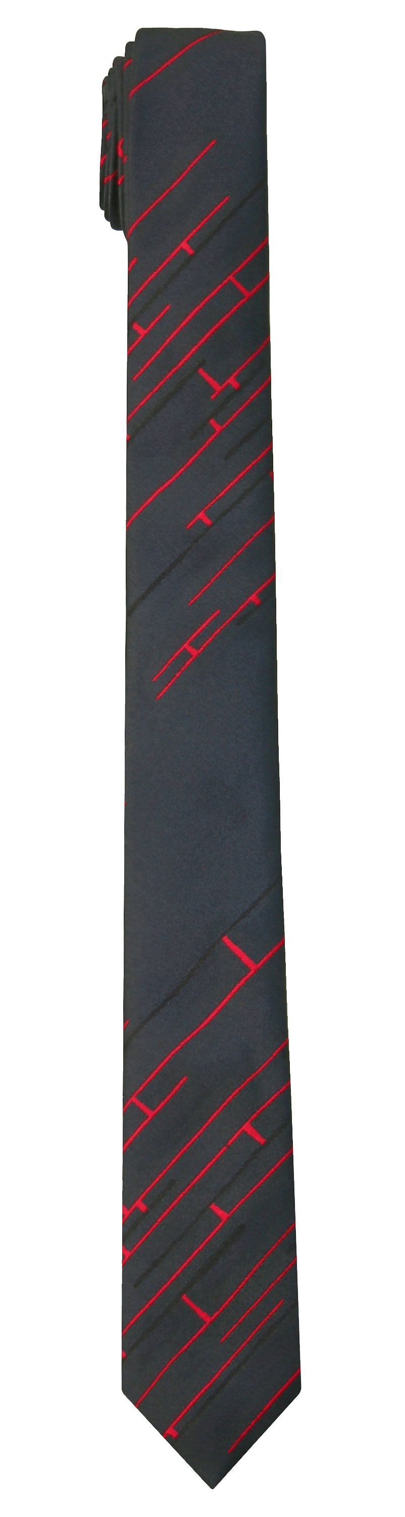 Mimi Fong Skinny Linked Tie in Charcoal
