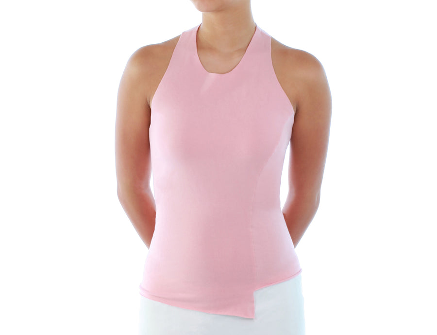 Mimi Fong Asymmetrical Tank Top in Pink Front View