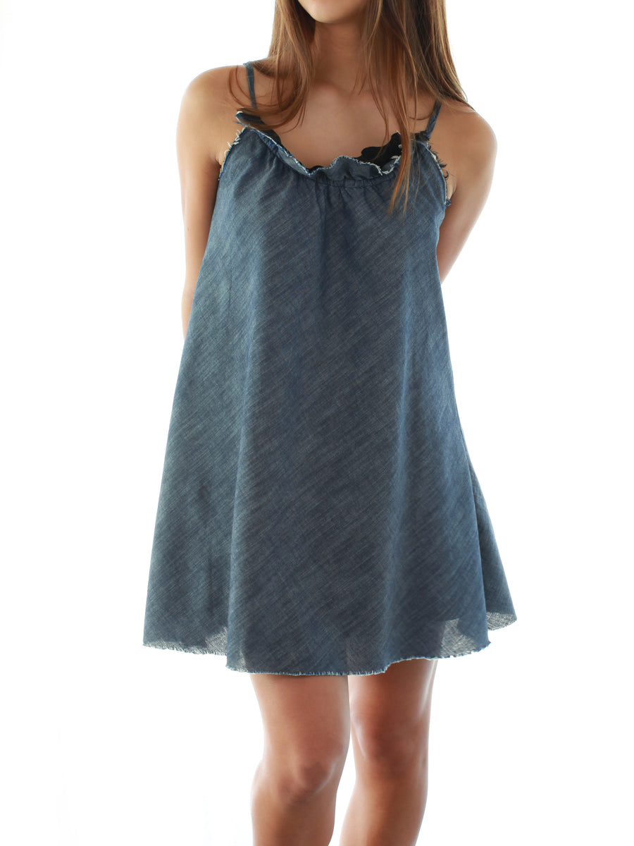 Mimi Fong Denim Dress in Charcoal Front View