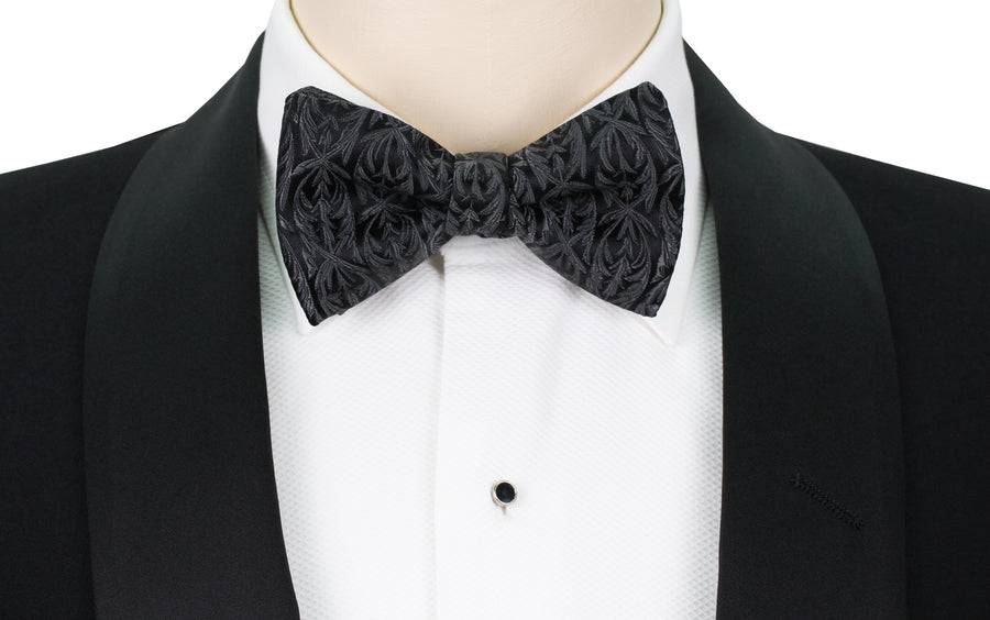 Mimi Fong Ivy Bow Tie in Black & Grey