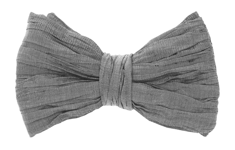 Mimi Fong Pleated Bow Tie in Charcoal