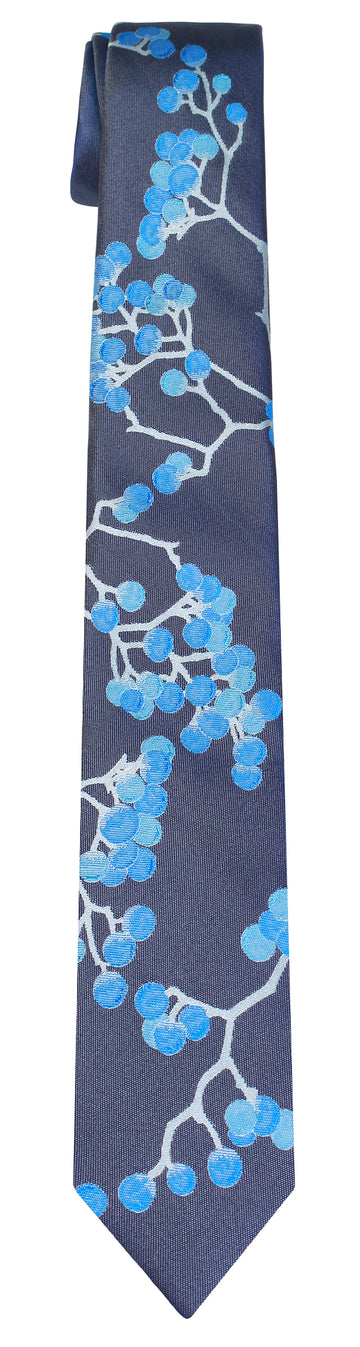 Mimi Fong Berries Tie in Blueberry