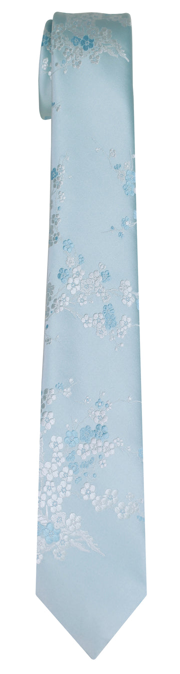 Mimi Fong Cherry Blossom Tie in Light Blue