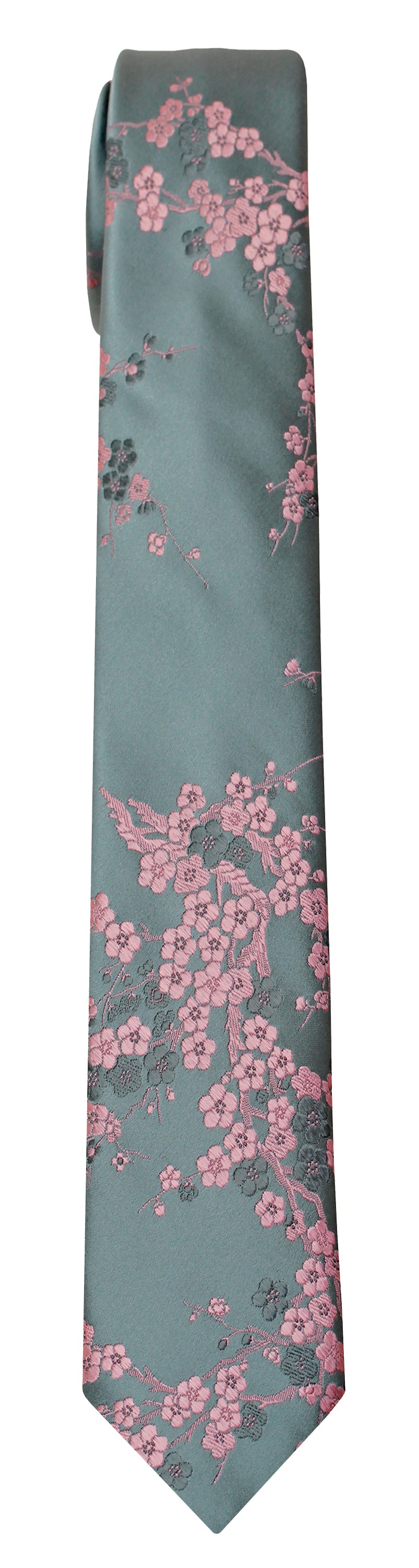 Mimi Fong Cherry Blossom Tie in Slate