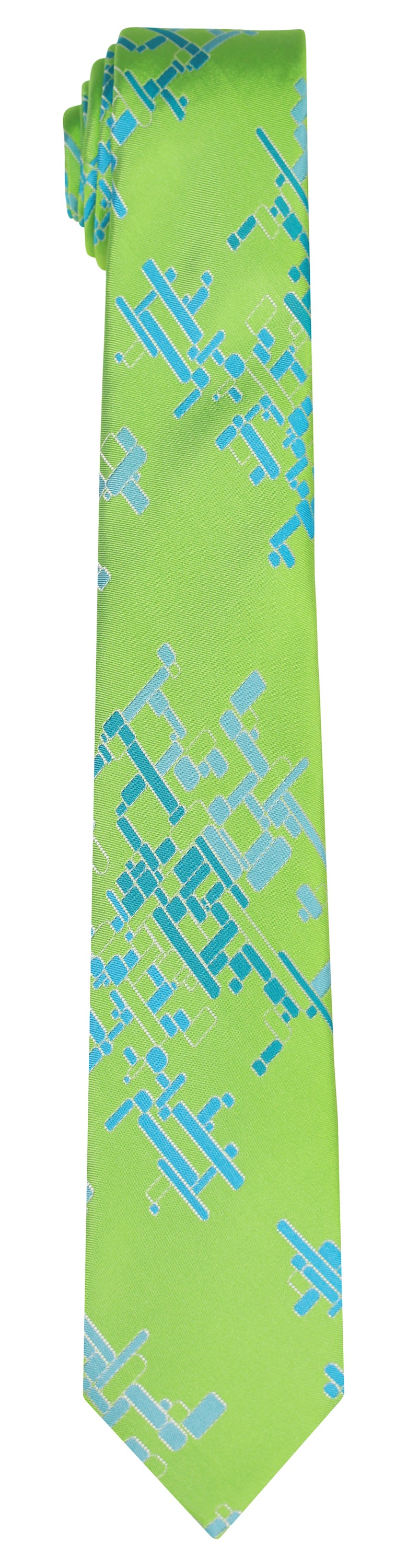 Mimi Fong Cubes Tie in Green