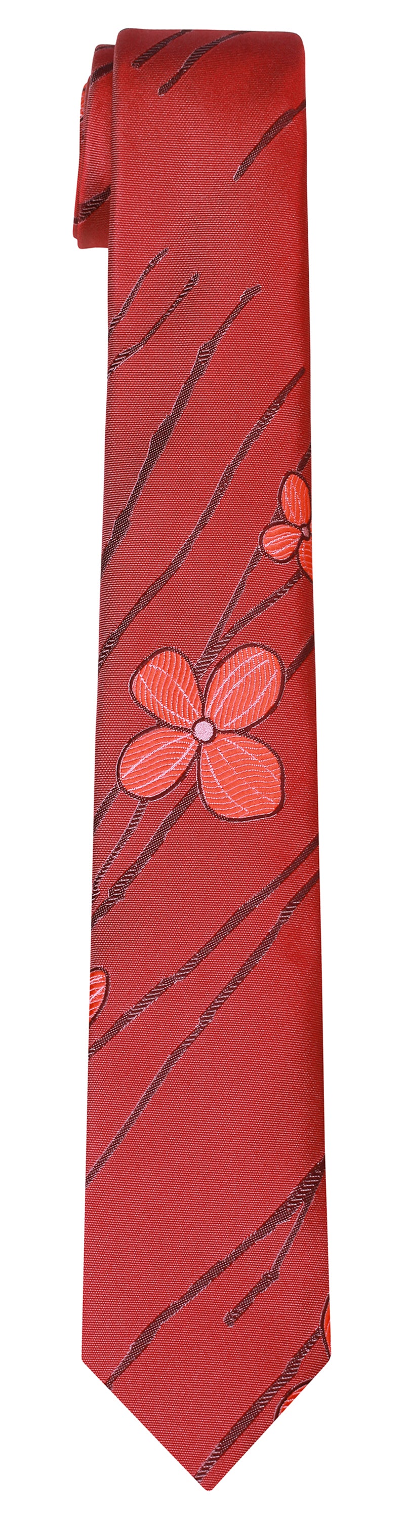 Mimi Fong Flower & Thatch Tie in Red