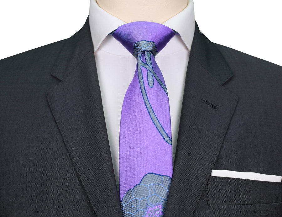 Mimi Fong Large Flower Tie in Lavender