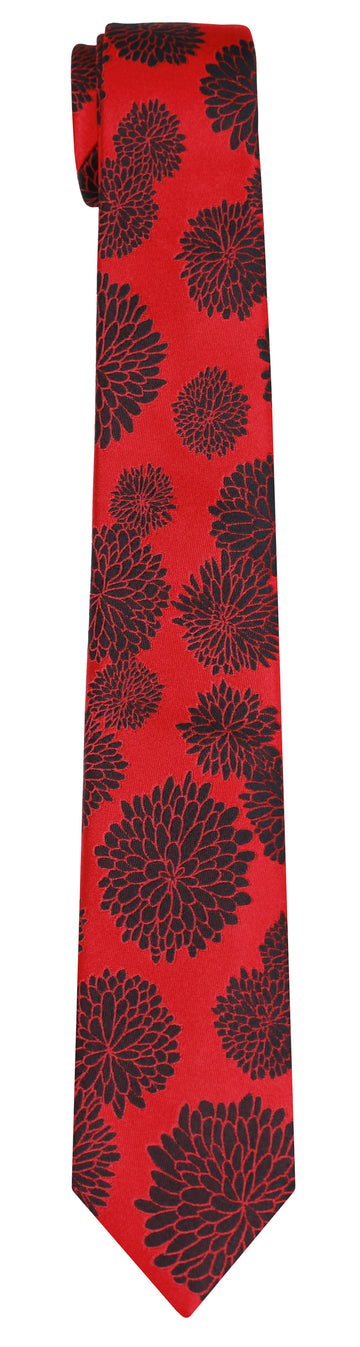 Mimi Fong Mums Tie in Red