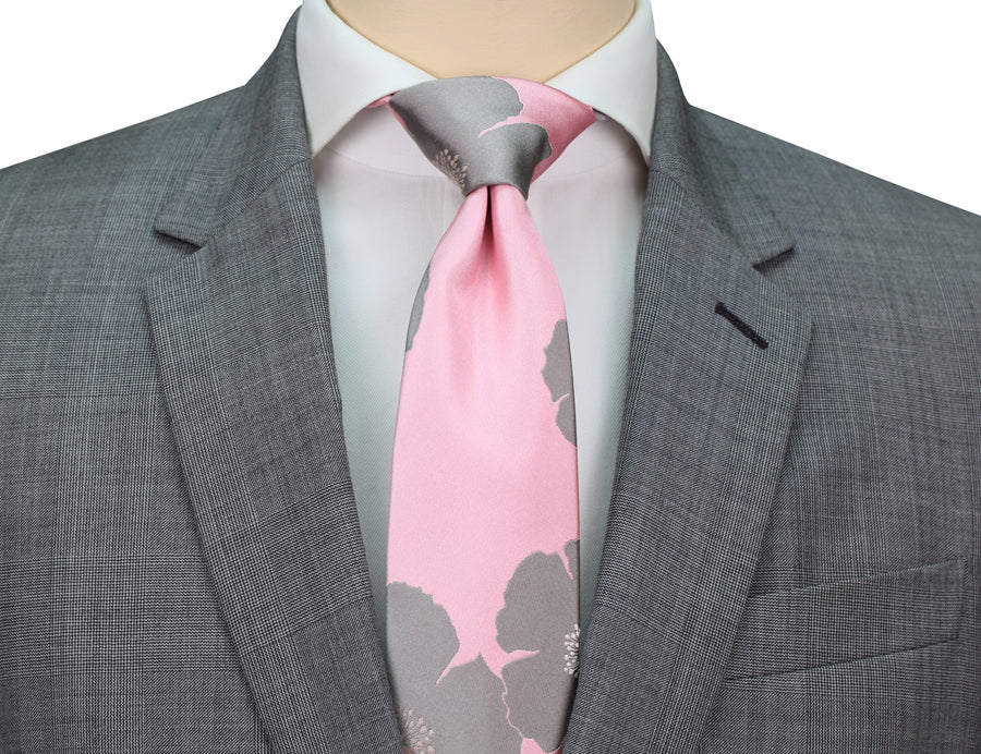 Mimi Fong Poppies Tie in Pink