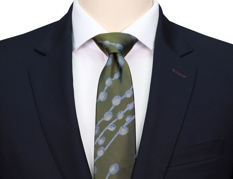 Mimi Fong Willows Tie in Olive